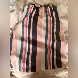 LOFT Multicolor Striped A-Line Skirt